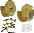 Closet Rod Support Flanges with Screw On Attachment | Heavy Duty 32mm Diameter Clothes Pole End Sockets for Wardrobes | Satin Brass | 25 Pair