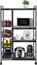 Rolling Microwave Cart,Inrial Metal Microwave Oven Stand,Kitchen Storage Rack,Cart,Serving Cart,Push-Pull Drawers,Bakers Rack,Kitchen Storage Cart,Storage Basket,for Pantry Bathroom Office Living Room