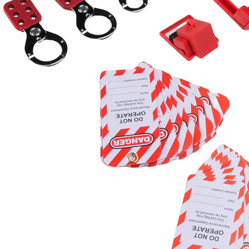 Lockout Tagout Kit Electrical Loto, Clamp On Circuit Breaker Lock Out, Group Lockout Hasps, Plug Lock, Loto, Padlocks, Ball Valve, Tool Box, Universal for Electrical