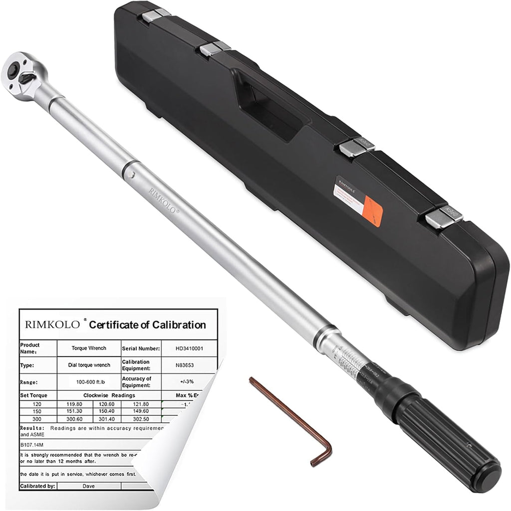 3/4-inch Drive Click Torque Wrench, 100-600ft.lb / 135-815Nm Dual-Direction Adjustable Torque Wrench Set with Buckle