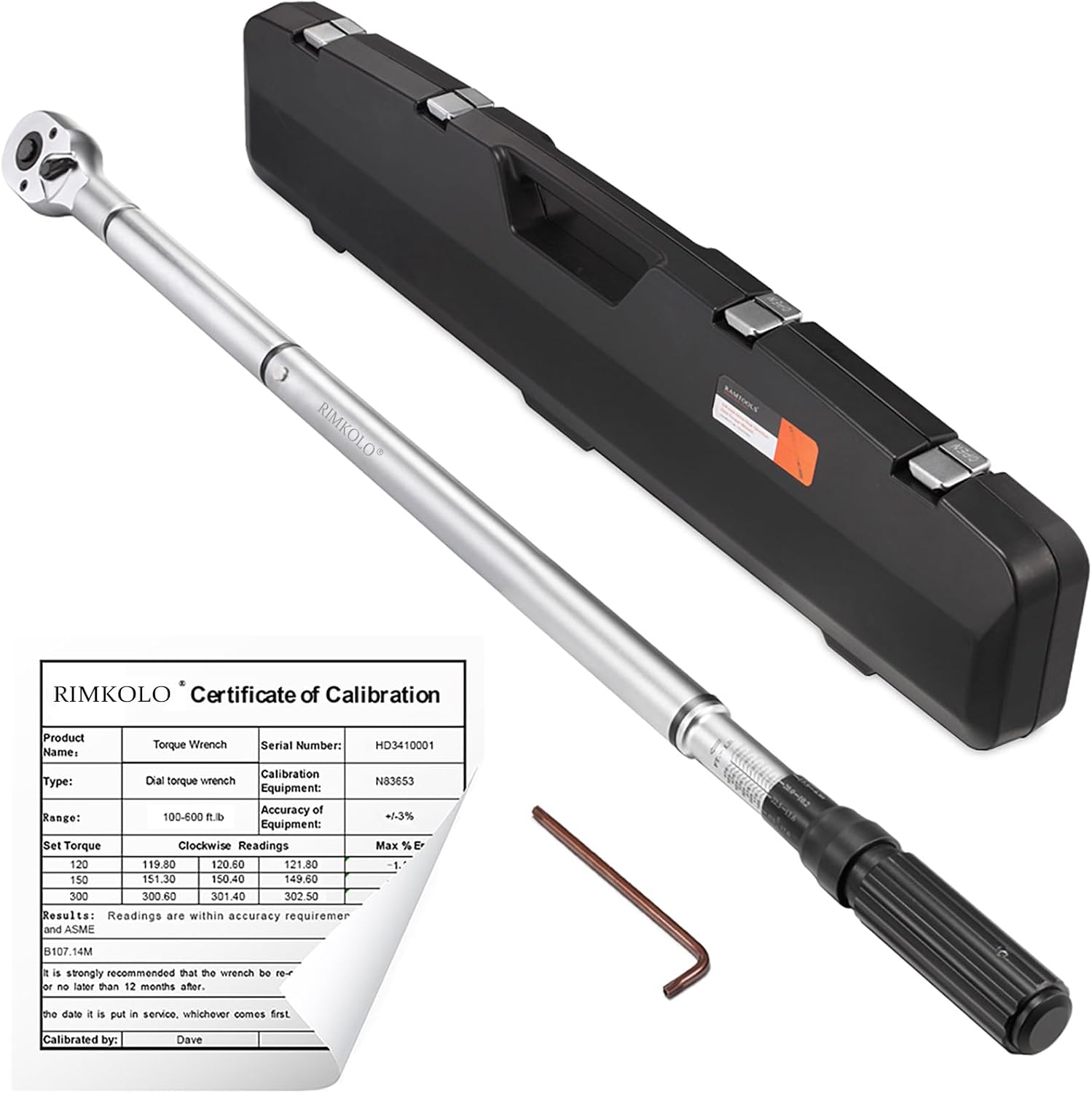 3/4-inch Drive Click Torque Wrench, 100-600ft.lb / 135-815Nm Dual-Direction Adjustable Torque Wrench Set with Buckle