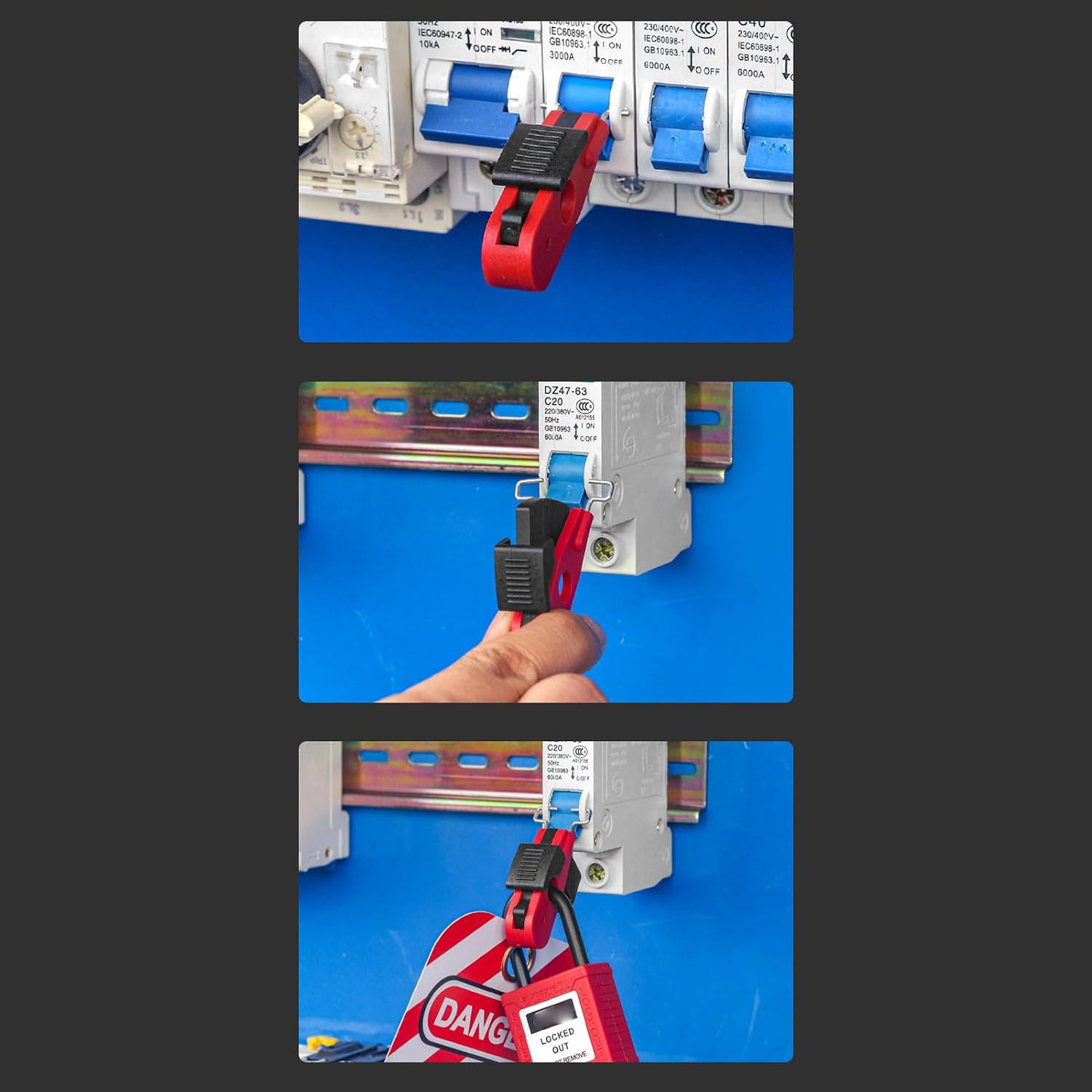 Lockout Tagout Kit Electrical Loto, Safety Padlocks Set with Tags, Tool Case, Plug Lock Out, Multi Pole Clamp On Circuit Breaker Lock Group Lockouts Hasps for Industry