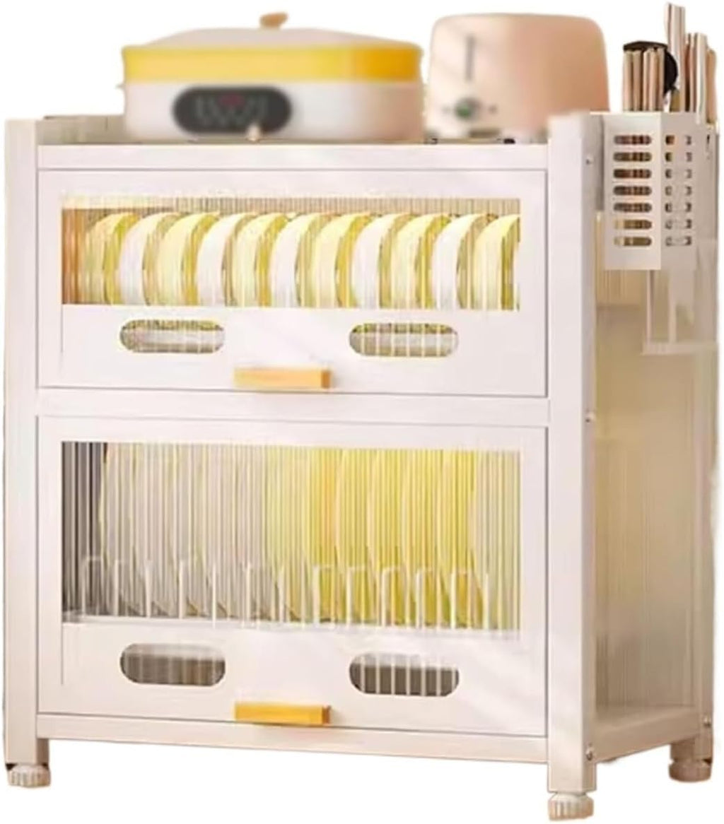 Kitchen Countertop Bakers Rack, Microwave Oven Stand, Countertop Dish Storage Cabinet with Drawers, for Kitchen, Dining Room, Living Room,Living Room