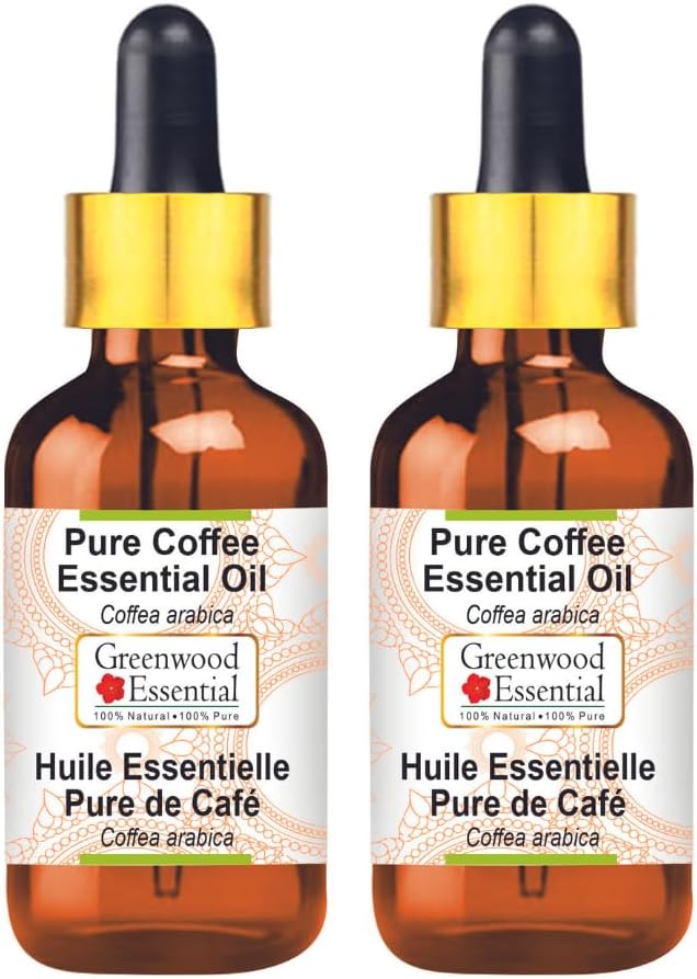 Greenwood Essential Pure Coffee Essential Oil (Coffea Arabica) with Glass Dropper 100ml X 2 (6.76oz)