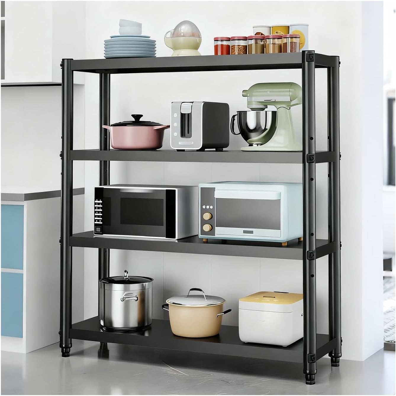 Bakers Racks for Kitchens，Kitchen Microwave Stand with Storage，Large-Capacity Storage, Layered Organization, Sturdy Load-Bearing Capacity, and Versatile.(50 * 30 * 120CM)