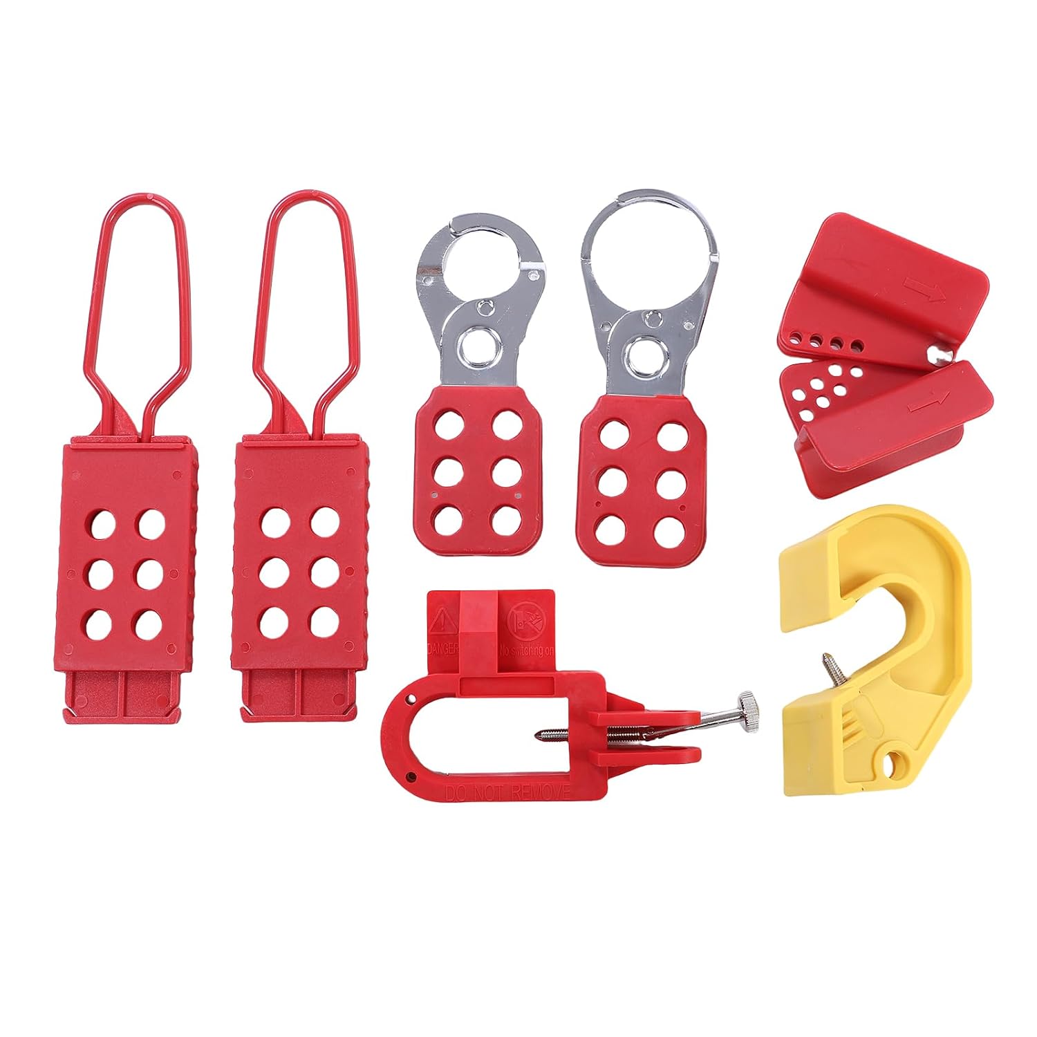 Lockout Tagout Kits, Portable Electrical Safety Loto Kit Includes Circuit Breaker Lockout, Lockout Hasps, Lockout Tag, Pocket Bag, for Industrial Mechanical