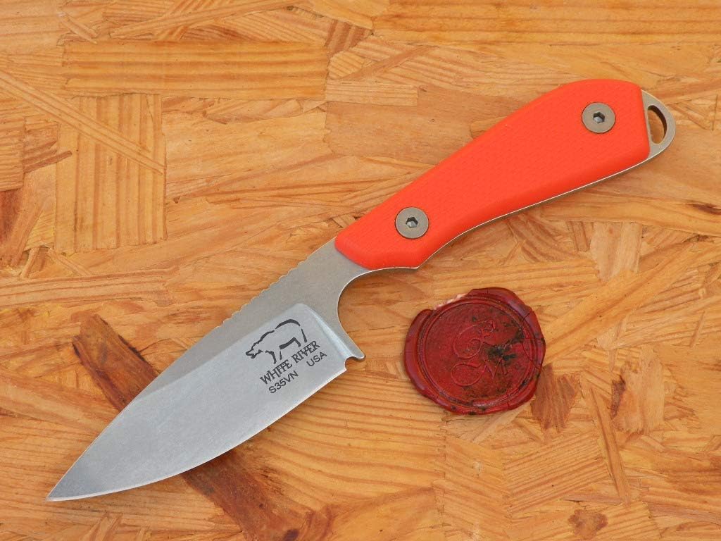 White River Model 1 Pro Fixed Blade Knife, Orange Textured G10 Handle