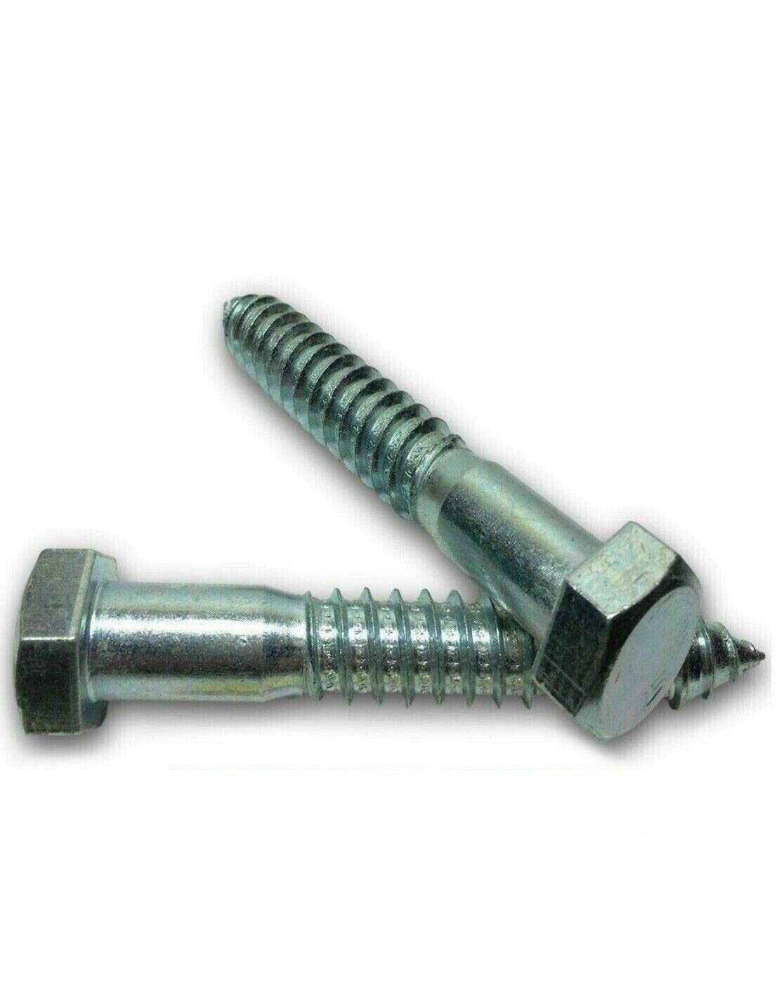 1/2' x 1 1/2'- Hex Head Lag Screw/Bolt Zinc Plated (Bulk Box) 350 Pcs Lag Screws B2B