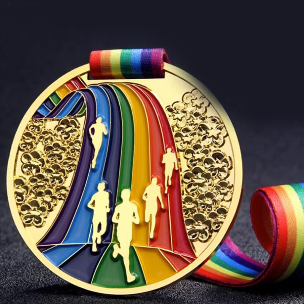 10-50 Pieces Marathon Race Gold Medal Track and Field Long Distance Sprint Race Champion Metal Commemorative Plaque Student Games Party Favors(50 Pieces)