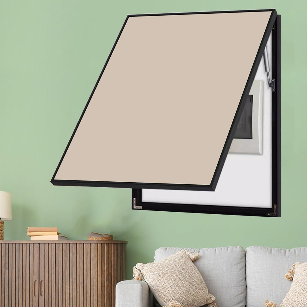 Vertical Meter Box Cover for Breaker Panel, 30x40cm / 12x16inch Electrical Panel Cover for Wall Decoration, Indoor Fuse Box Plate for Replacement(Light Brown,40x50cm(15.8x19.7))