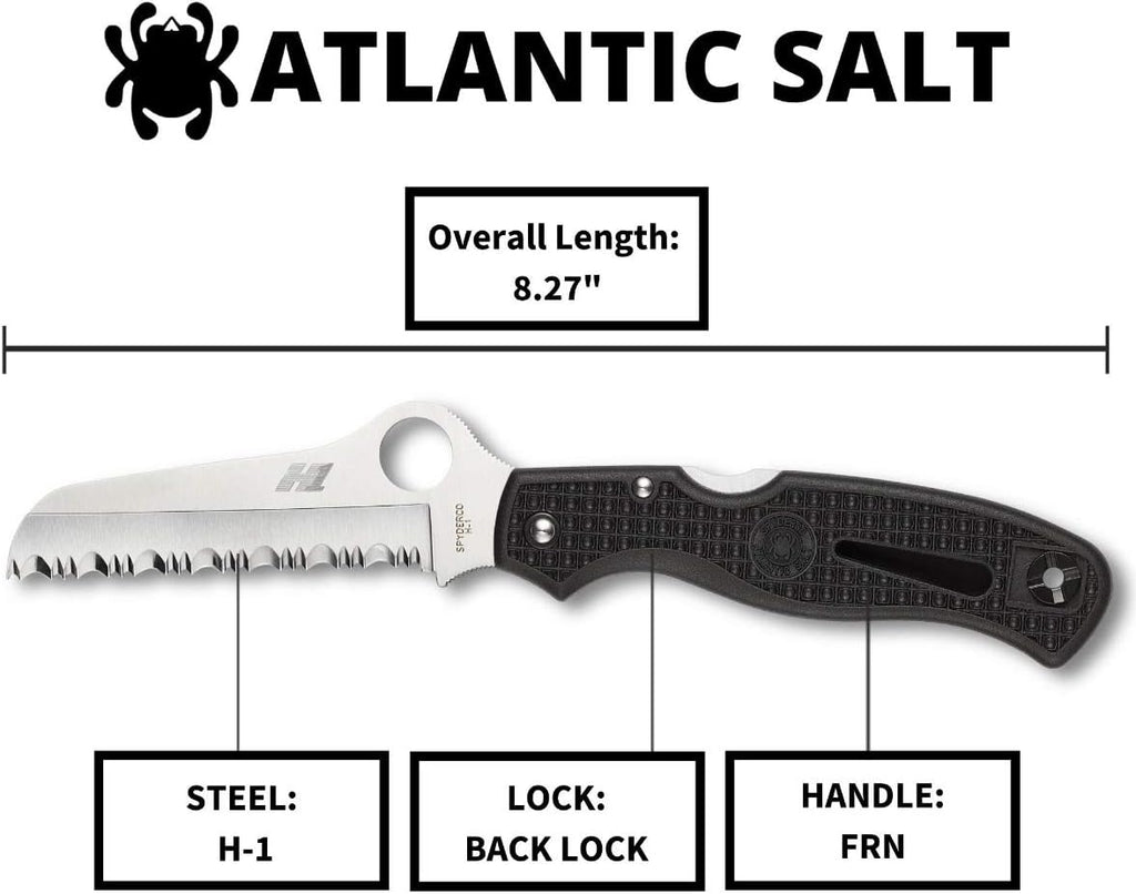 Spyderco Atlantic Salt Rust Free Serrated Edge Knife
