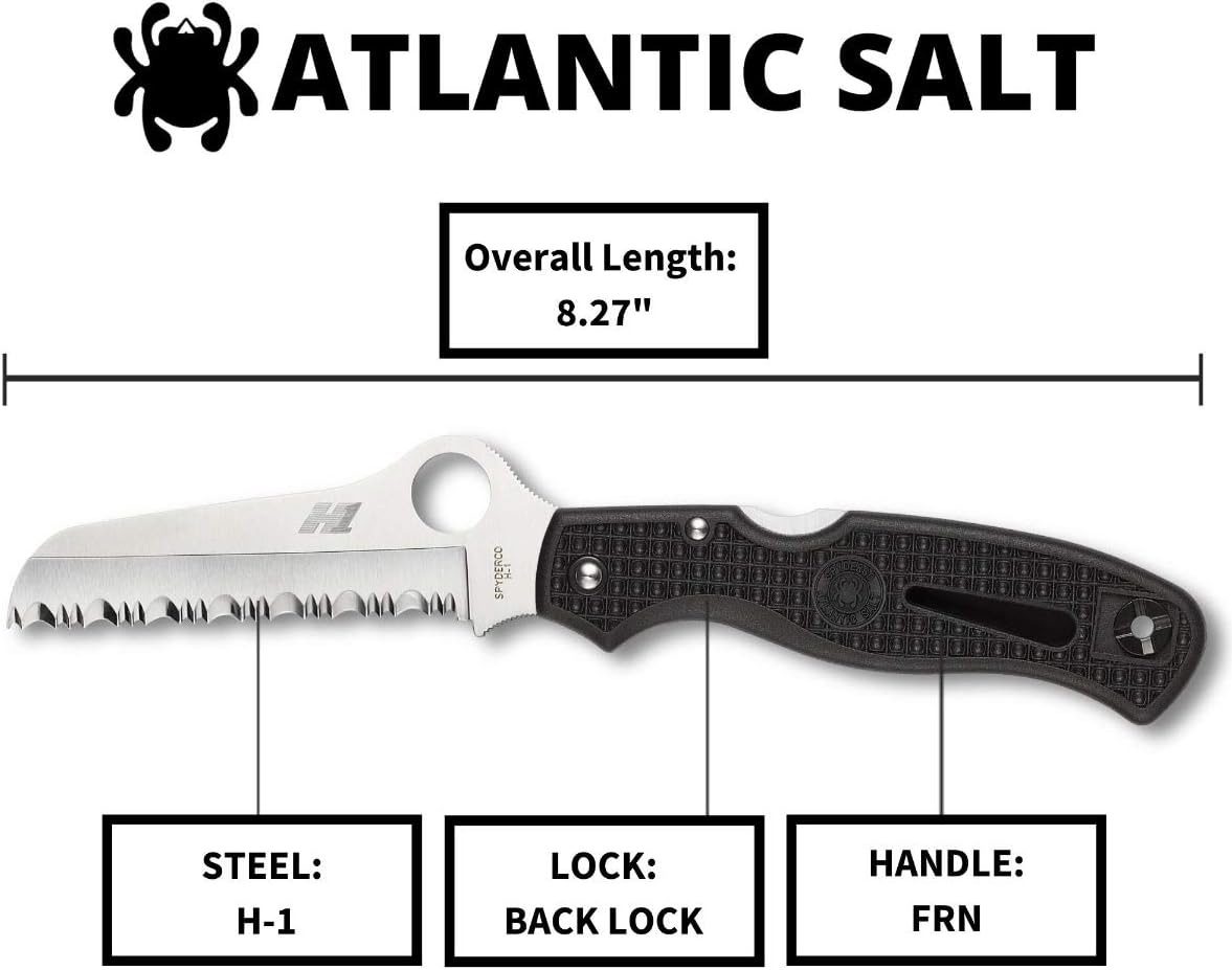 Spyderco Atlantic Salt Rust Free Serrated Edge Knife