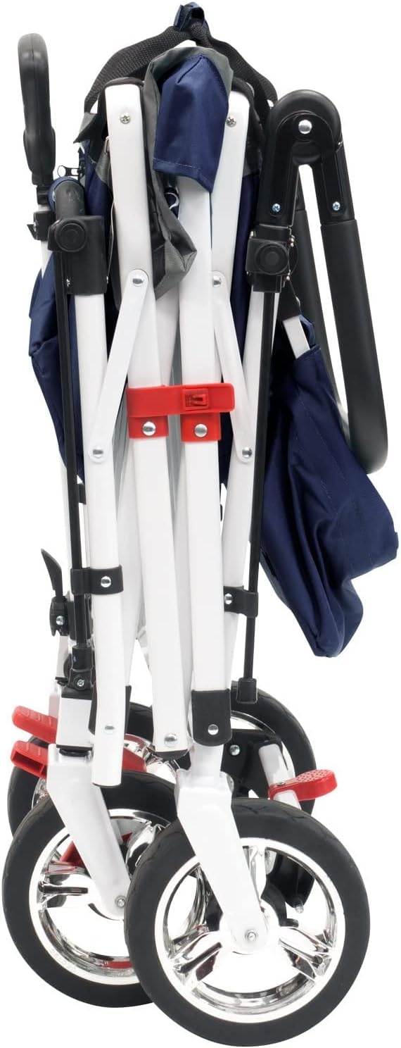 Creative Outdoor Distributor Push Pull Wagon for Kids, Foldable with Removable Canopy, Navy