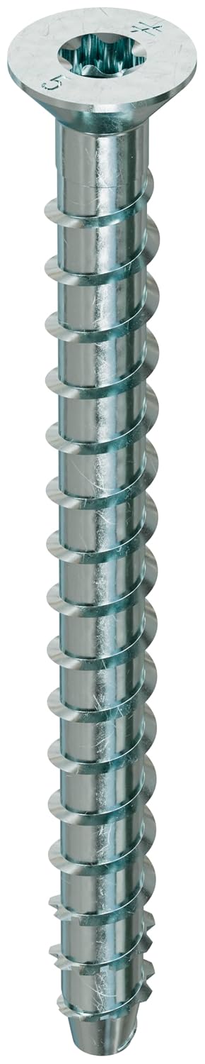 Simpson Strong-Tie THD37500CS - 3/8 Inch x 5 Inch Countersunk Head, Zinc Plated Titen HD Heavy Duty Screw Anchor for Concrete, Easy Installation (Pack of 50)