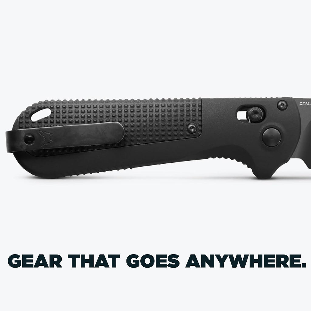 Benchmade - Redoubt Tactical, Every Day Knife, Serrated Edge, Drop-Point Blade with Black Grivory Handle (430SBK-02)