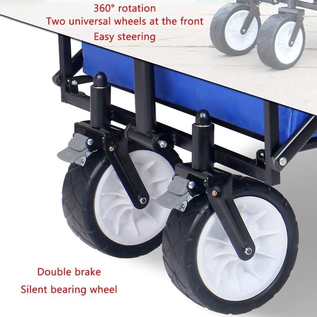 Folding Cart Wagon,Outdoor Fishing Car,Portable Camping Wagon,Garden Trolley,Shopping Handcart Buggy,Suitable for Outdoor Sports Events,Load 80KG
