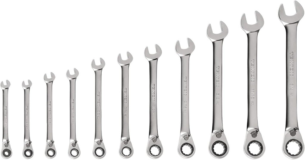 TEKTON Reversible 12-Point Ratcheting Combination Wrench Set, 11-Piece (1/4-3/4 in.) | WRC94000