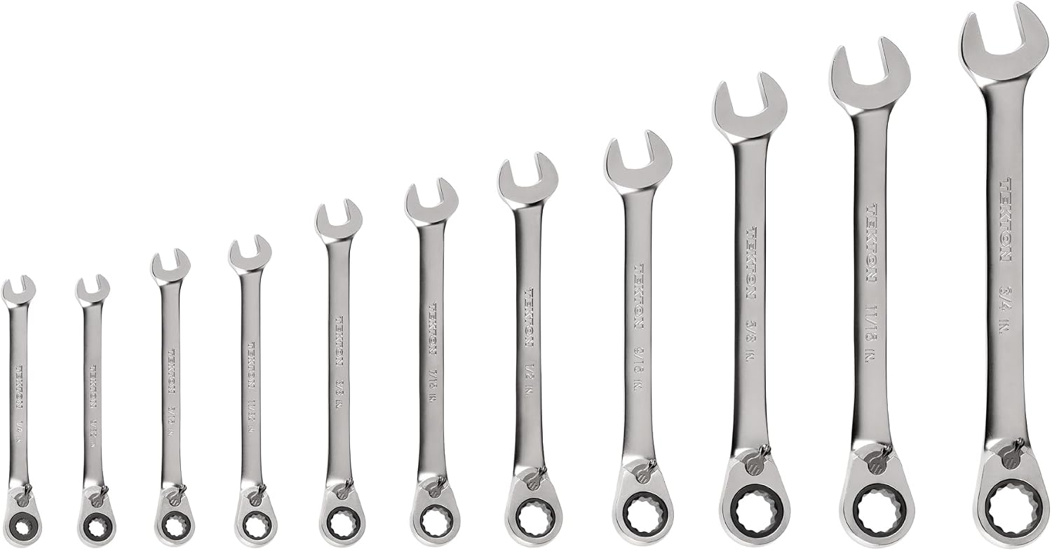 TEKTON Reversible 12-Point Ratcheting Combination Wrench Set, 11-Piece (1/4-3/4 in.) | WRC94000