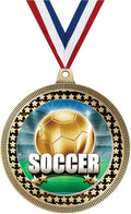 Crown Awards 2.75' Soccer Titan Series Award Medal, Gold Vega Soccer Titan Series Team Trophy Award Includes Free Neck Ribbon