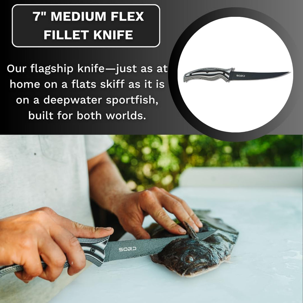 SORD Fillet Knife - 5-9' Filet Knives For Fish - Razor Sharp Boning Knife - Saltwater and Freshwater Fishing - Includes Kydex Sheath - Full Tang Blades | G10 Non Slip Grip | Corrosion Resistant