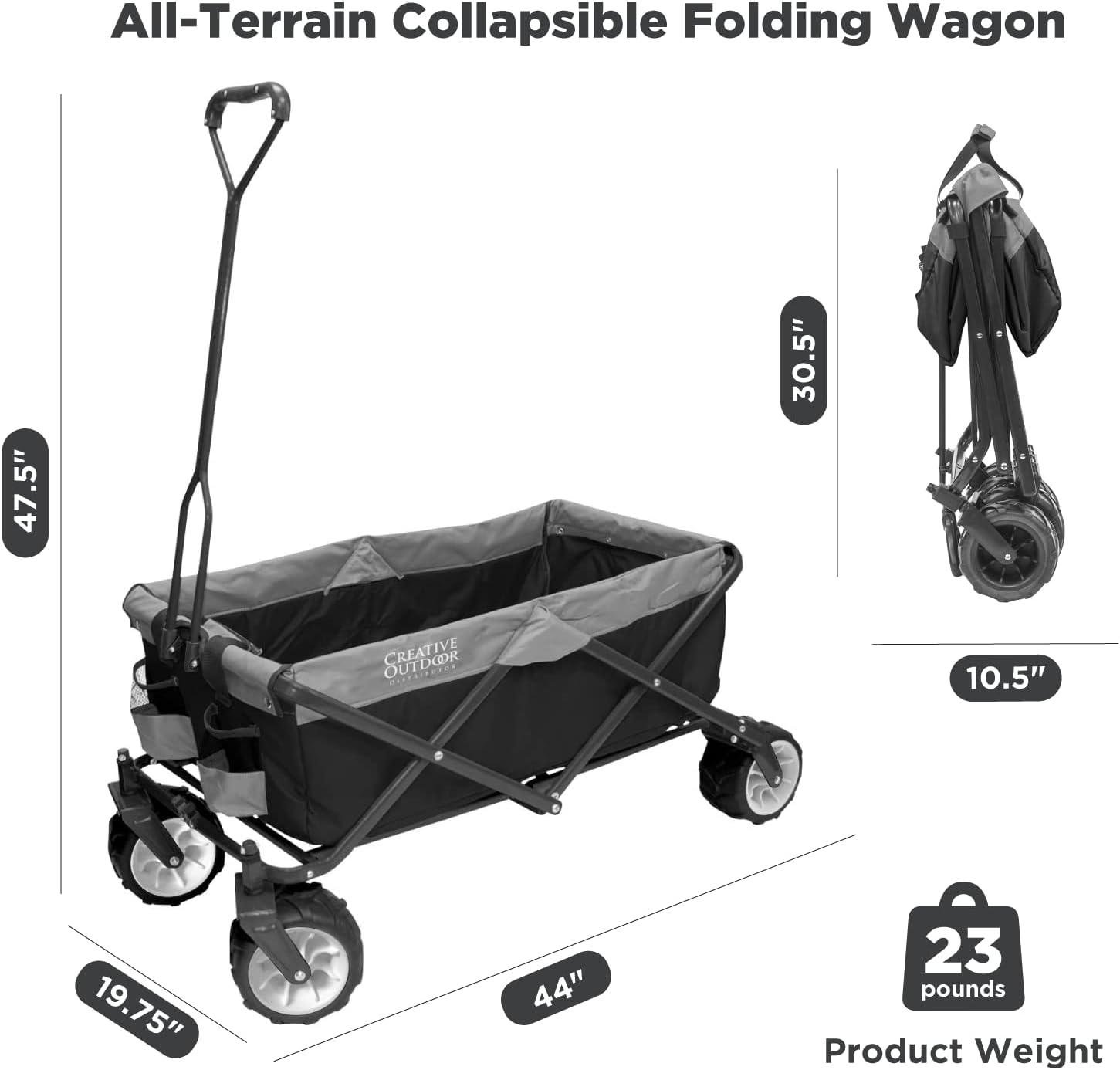 Creative Outdoor Original Folding Wagon All-Terrain Wheels