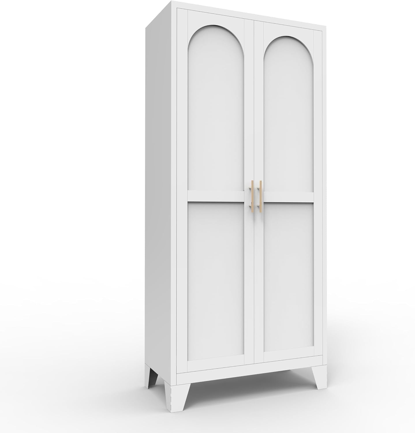 61'' Metal Storage Cabinet with Doors White, Adjustable Shelves Cabinet for Bedroom, Office, Kitchen or Garage, Tall Steel Organizer for Secure and Space-Saving Storage (Product A)