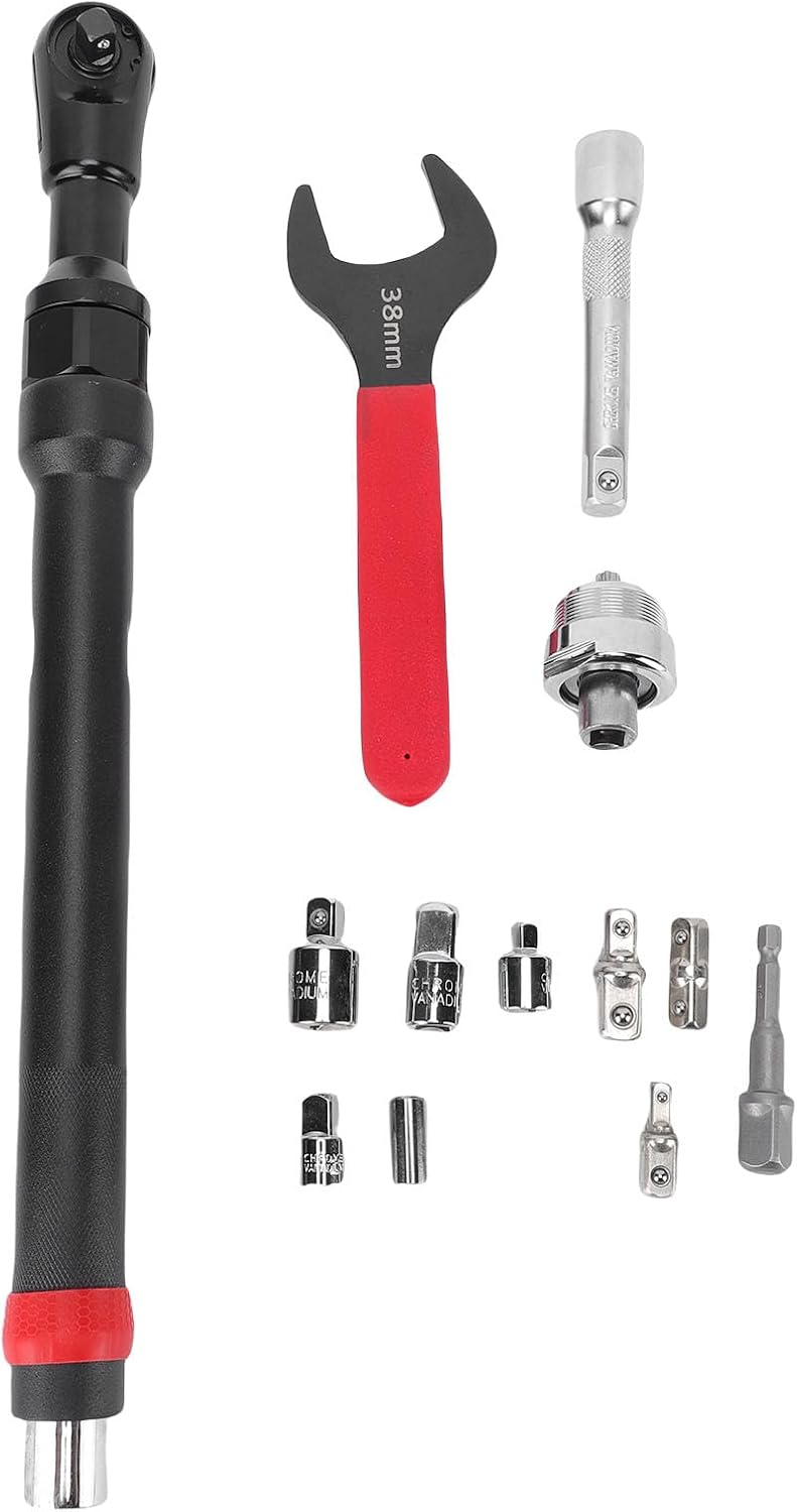 Fafeicy 1/2 Offset Extension Wrench, Impact Ratchet Extender Ratchet Wrench, for Electric Drill with 3/8 1/4 Adapters for Tight Spaces