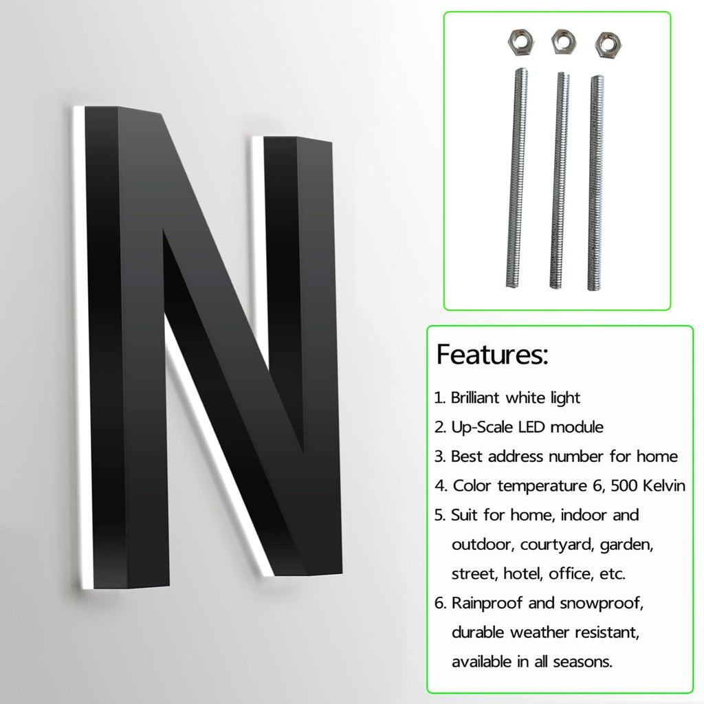 20 Inch Illuminated House Numbers Signs Plaques, Lighted Door Numbers, Personalised Backlit LED Address Numbers Signs For Outside,9