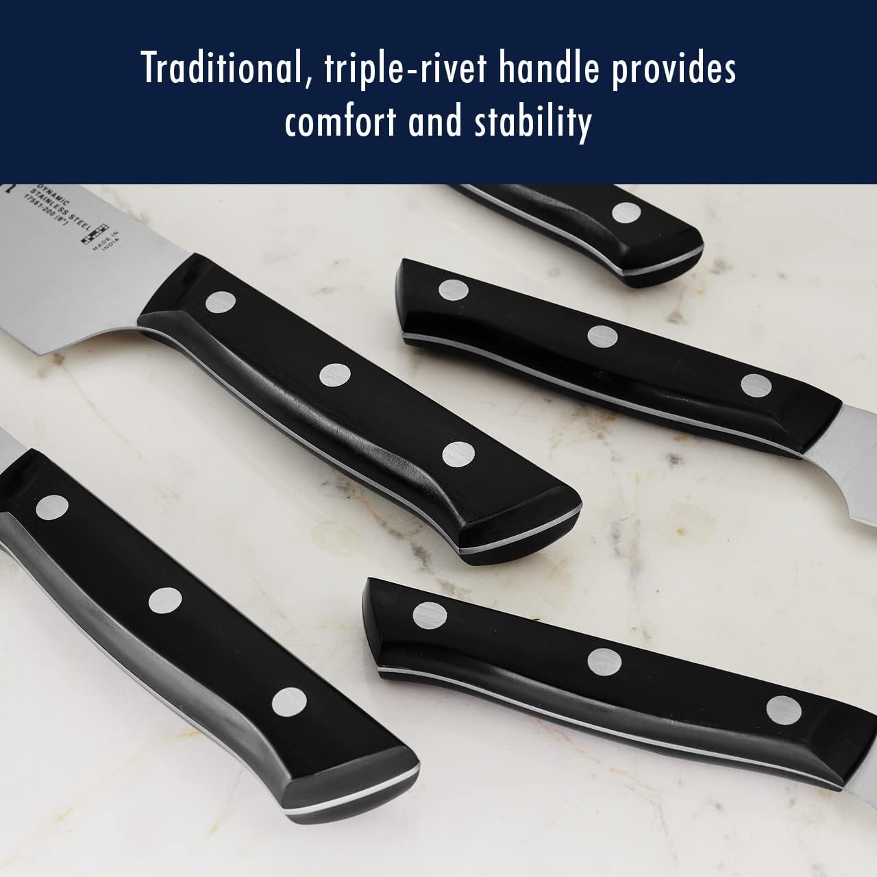 HENCKELS Dynamic Razor-Sharp 12-Piece Knife Set, Chef , Bread , Steak , German Engineered Informed by 100+ Years of Mastery