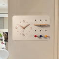 Decorative Fuse Box Cover with Clock, Hidden Circuit Breaker Panel, Modern Electrical Panel Cover Wall Mounted for Home Office, with Storage Function(Beige)