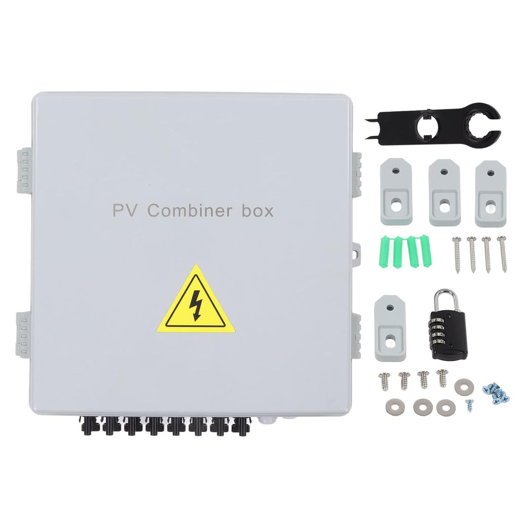 Solar Combiner Box 8 String 80A Circuit Breaker IP65 Outdoor Rated for Off Grid PV System Panel Power Distribution