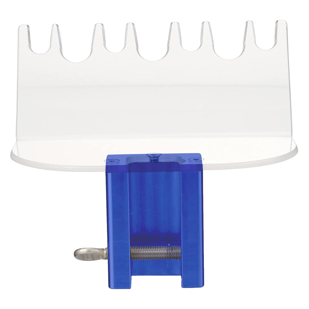 AHS American Hospital Supply Medicine Vial Holder Blue Base Transparent Hands Free Medication Vial Stand with 7 Slots Optional Safety Lid | Medical Supplies & Equipment