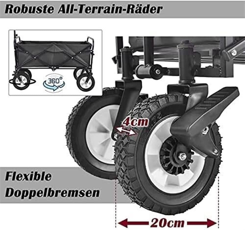 Camping Trolley Beach Trolley Folding Carry Cart Folding Wagon Trolley Camping Cart Collapsible Outdoor Garden Sport Carry Wagon Garden Festival Trolley Folding Trolley