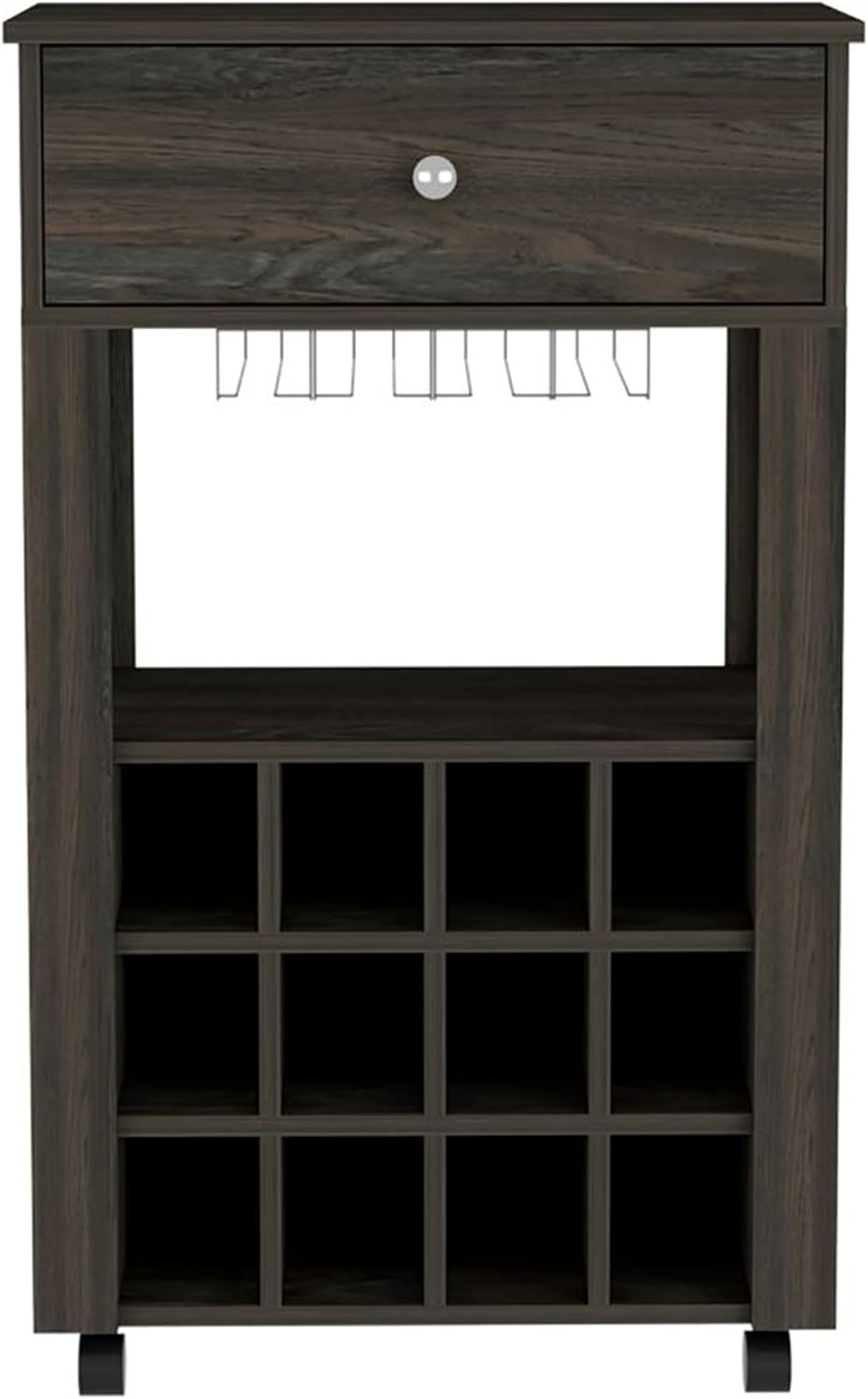 Modern Wine Cabinet,Wine Baker Rack with 1-Drawer&12-Bottle Wine Cabinet Bar Cabinet for Bar,Kitchen,Dining Room,Brown