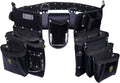 PRO-19 Genuine Grain Leather Multi Pockets Construction Tool Rig, Carpenter Tool Belt, 2 Leather Tool Pouches, Pro Style Tool Belt for Framers, Handyman, Drywall & Roofers (BLACK, Full Size)