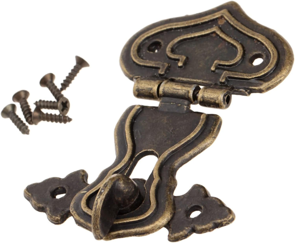 1pc Lock Hasp Hook Metal 5 Screws Antique Bronze 63x47mm Decorative Wooden Box Case Chest Padlock Vintage Iron Hardware
