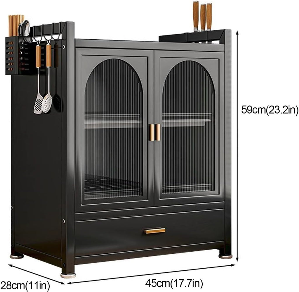 Bakers Rack with Storage, Dish Drying Rack, Dish Racks for Kitchen Counter, Microwave Stand, Kitchen Storage Cabinet, with Drawers (Color : A)
