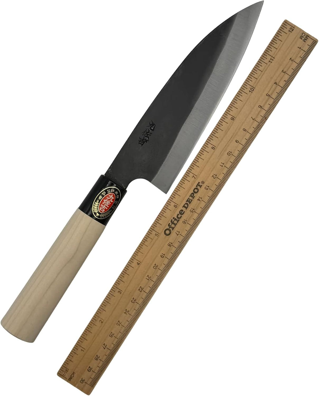 YOSHIDAHAMONO Funkai Santoku Knife 6.3 Inch, Aogami #2 Carbon Steel HRC 62-64, Gift for Serious Home Cooks, Magnolia Wa Handle, 15-Degree Edge, Made in Japan, 3-Year Warranty