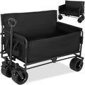 Foldable Wagon Converts to Bench Seat & Utility Cart, 265lbs 120L Storage for Camping, Beach, Picnics Durable Outdoor Gear for Families & Campers