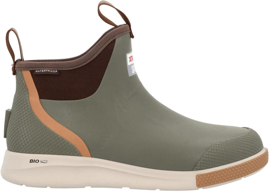 XTRATUF 6' Men's Ankle Deck Boot Sport - 30% Lighter, 100% Waterproof Rubber Fishing Footwear - Non-Marking, Slip-Resistant Outsole - Moisture-Wicking Liner