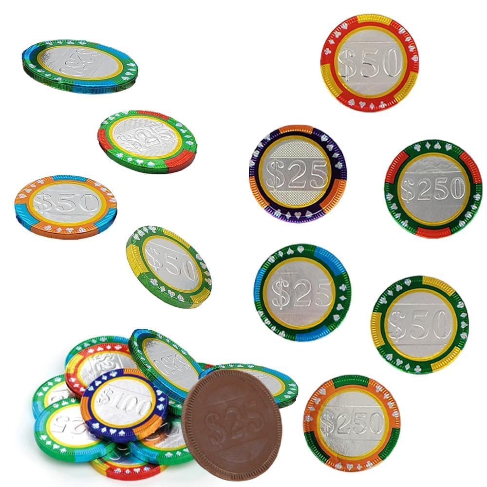 Fruidles Casino Poker Chips - Belgian Milk Chocolate Coins, Kosher Certified Dairy, Non GMO (20 Pounds (Bulk))