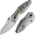 KANSEPT Baba Yaga Pocket Folding Knives for Men Women Camping Hiking Folding Knife 3.06'' Satin CPM 20CV Blade EDC Knife with Bead Blasted Titanium 80S Camo Carbon Inlay Handle Everyday Carry K1074A4