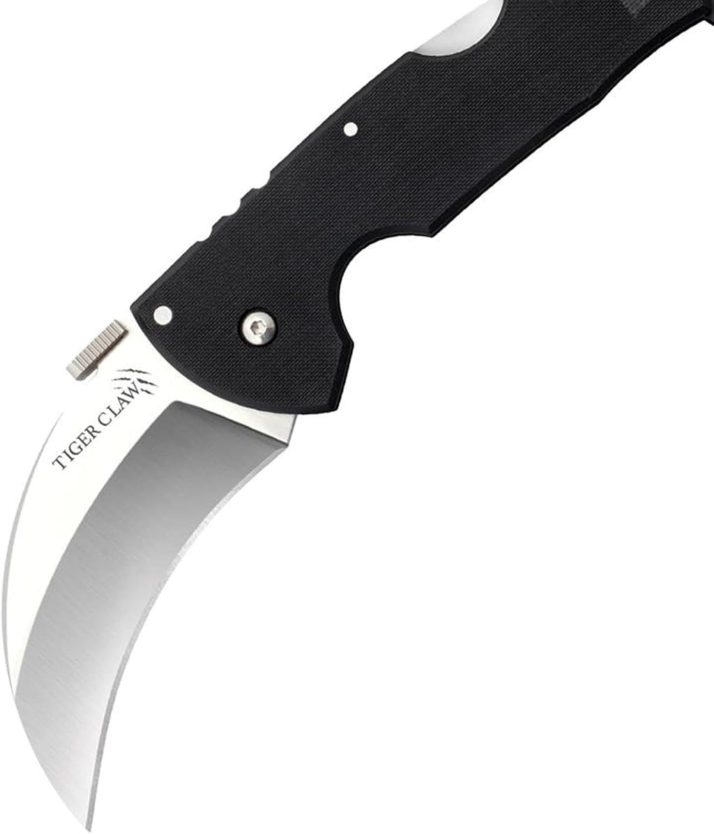 Cold Steel Tiger Claw 3' S35VN Razor-Sharp Blade 6' Easy-to-Grip G-10 Handle EDC Tactical Folding Knife with Tri-Ad Locking Mechanism