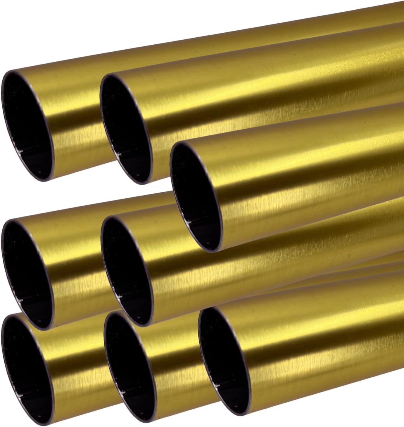 72' HEAVY DUTY Round Closet Rod | 32mm Diameter | Satin Brass Clothes Pole |8 Pack