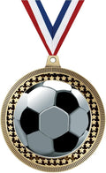 2.75' Soccer Ball Award Medal, Gold Vega Soccer Ball Team Trophy Award Includes Free Neck Ribbon