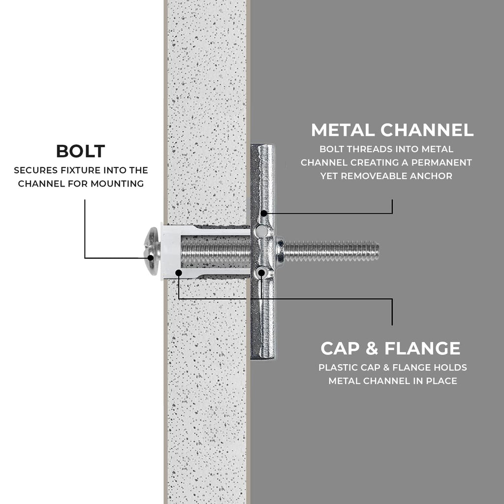 400-Pack 1/4'-20 Heavy Duty Quick Toggle Anchors with Bolts Bulk Set | for Drywall, Metal Studs, and Concrete Block | Holds 260+ Lbs. | 400 Toggles + 400 Bolts