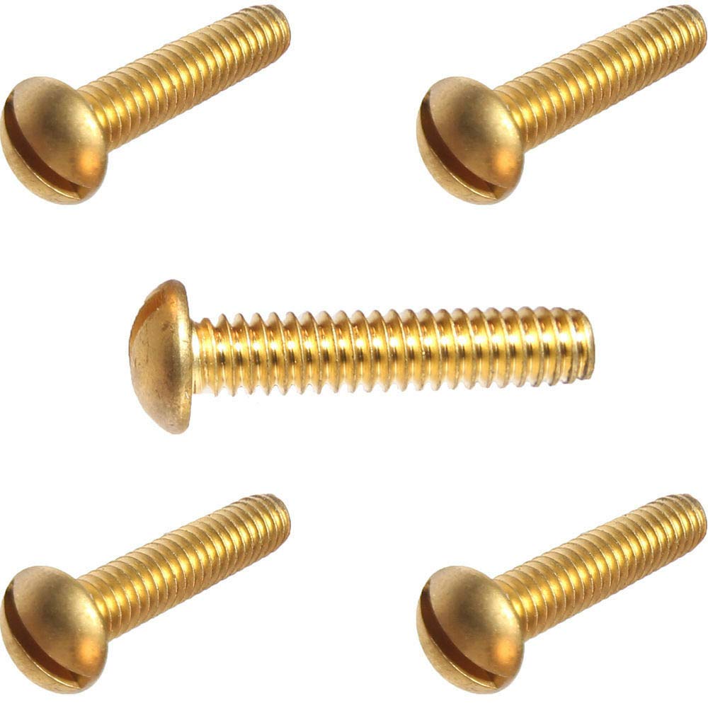 1/4-20 x 5/8' - Round Head Solid Brass Slotted Drive 250 Pcs Machine Screws B2B