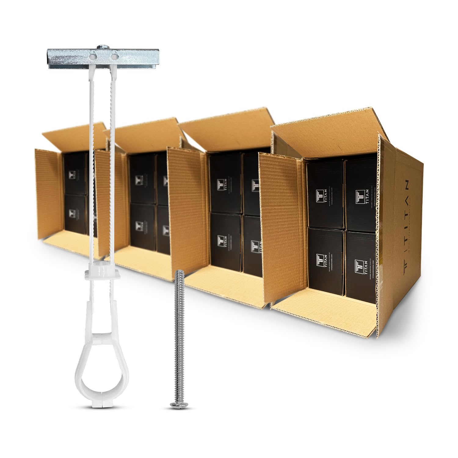 400-Pack 3/16'-24 Heavy Duty Quick Toggle Anchors with Bolts Set | for Drywall, Metal Studs, and Concrete Block | Holds 240+ Lbs. | 400 Toggles + 400 Bolts