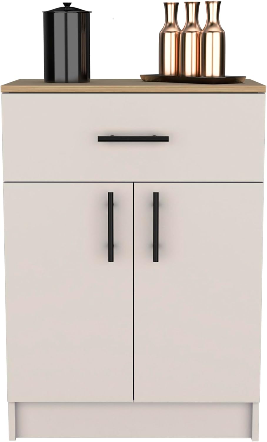 24' Spacious Drawer Freestanding Storage Cabinet, Kitchen Storage Bakers Rack with Double Doors, Utility Food Cupboard with Interior Shelves for Kitchen Organization, Multicolor