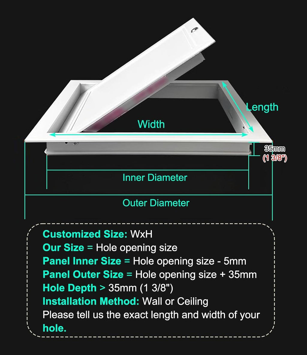 Metal Ceiling Wall Hatch Access Panel, Electrical Attic Door with Lock and Key White, Drywall Access Door Panel Service Cover Plate(19x28in(483x711mm))